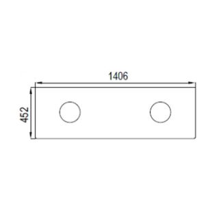 Столешница Акватон Брук 140см (60+20+60) 1A204705BC010